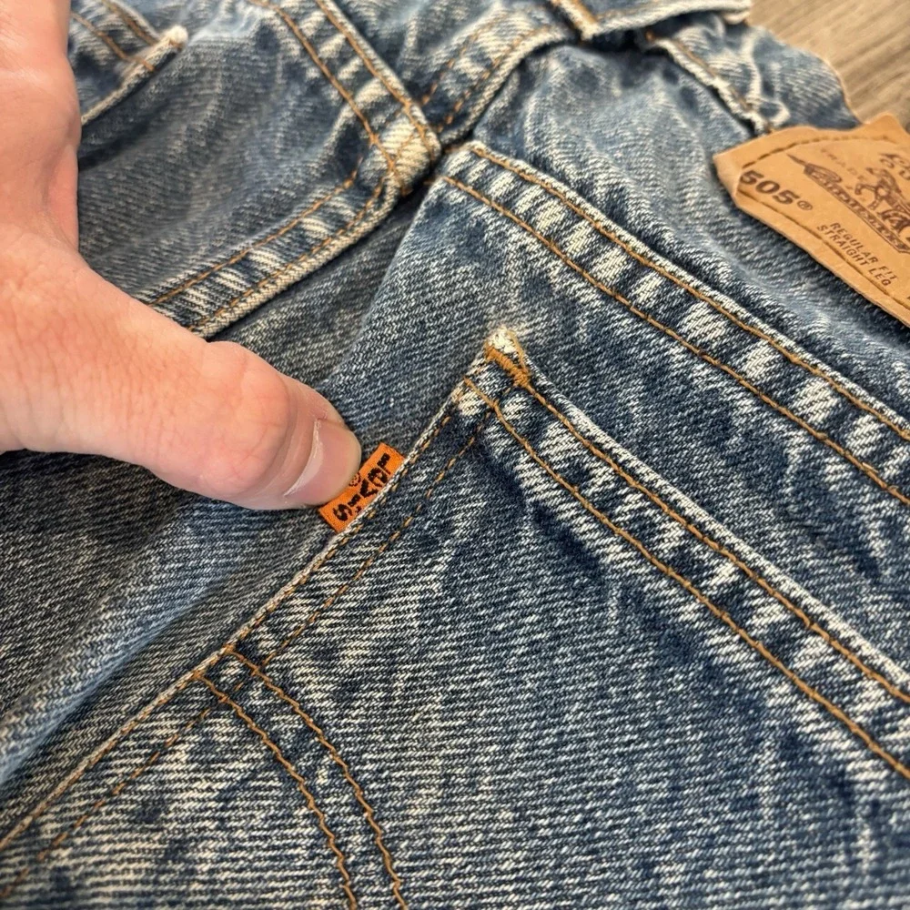 Vintage Levi's 505 Orange Tab Regular Fit 38x32 Measures (36x28) Light Fade Wash